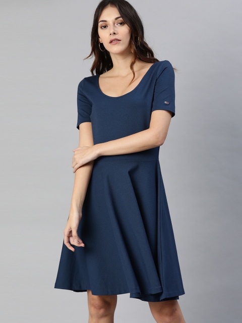 

Tommy Hilfiger Women Navy Blue Solid A-Line Dress