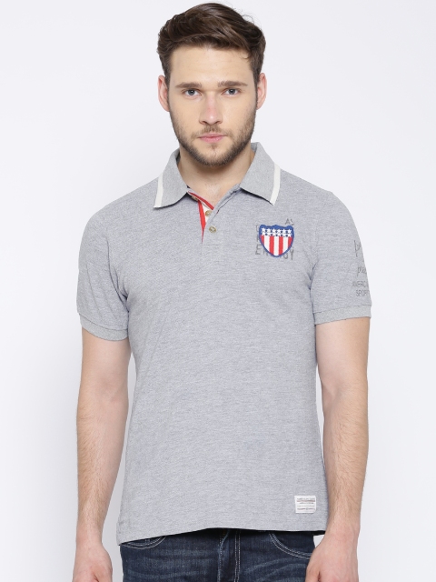 

American Swan Grey Melange Polo T-shirt