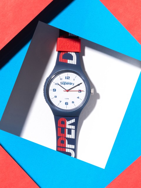 

Superdry Men White & Blue Analogue Watch SYG269UW