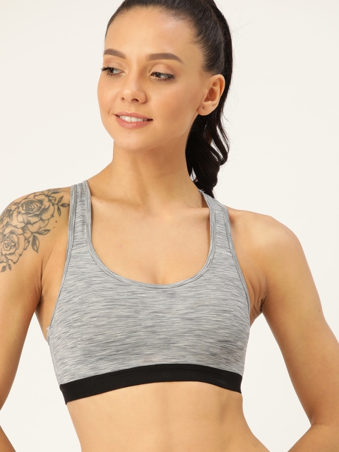

DressBerry Grey Self Design Non-Wired Non Padded Workout Bra DB-New SPRT