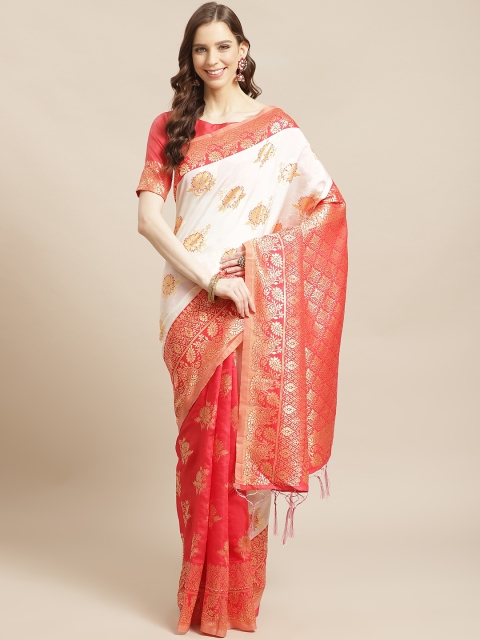 

Saree mall Off-White & Golden Woven Design Kasavu Saree