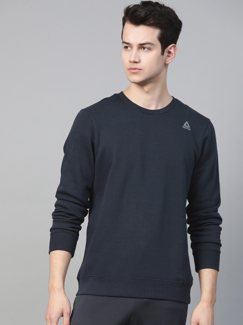 

Reebok Men Navy Solid Foundation Training Sweatshirt, Navy blue