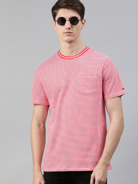 

Tommy Hilfiger Men Coral Striped Round Neck T-shirt