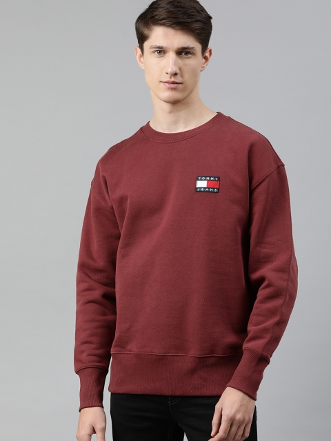 

Tommy Hilfiger Men Maroon Solid Sweatshirt