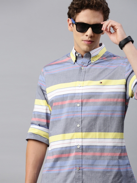 

Tommy Hilfiger Men Multicoloured Regular Fit Striped Casual Shirt, Multi