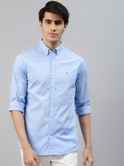 

Tommy Hilfiger Men Blue Slim Fit Stretchable Pure Cotton Casual Shirt