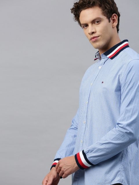 

Tommy Hilfiger Men Multicoloured Slim Fit Striped Casual Shirt, Multi