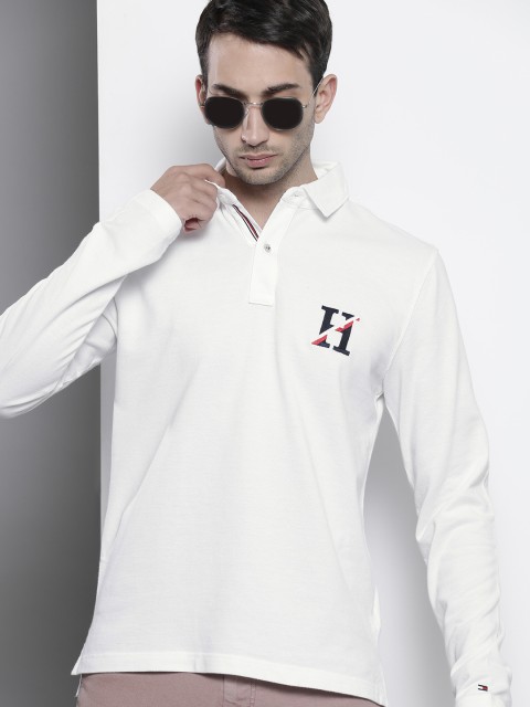 

Tommy Hilfiger Men White Polo Collar T-shirt