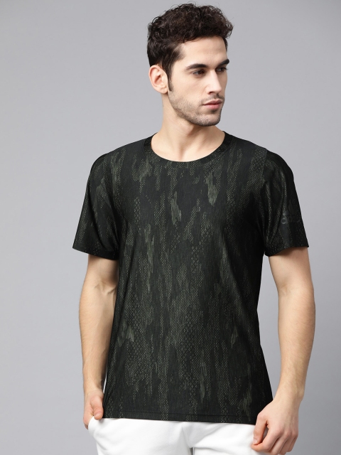 

ADIDAS Men Black & Green Printed Freelift T-shirt