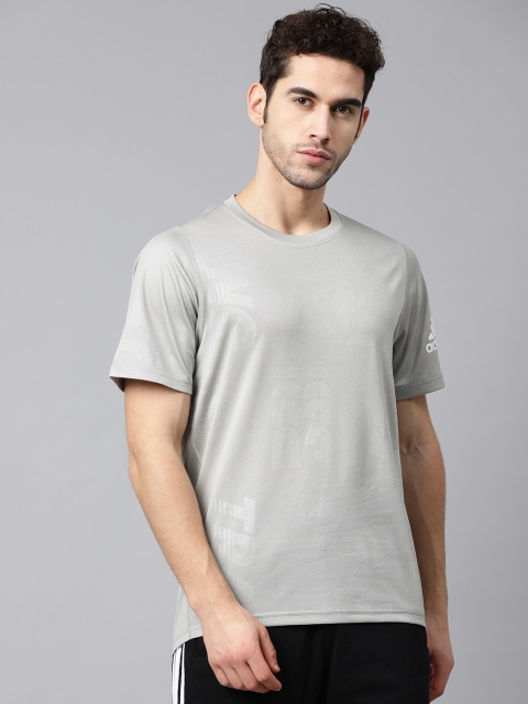 

ADIDAS Men Grey Printed Freelift Daily Press T-Shirt