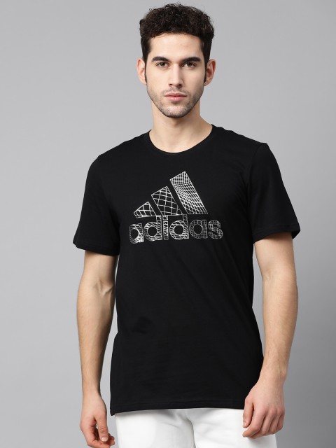 

ADIDAS Men Black & Silver Printed Must Haves Badge Of Sport Foil T-Shirt