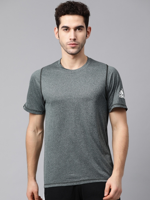 

ADIDAS Men Charcoal Grey Solid Freelift Training T-shirt