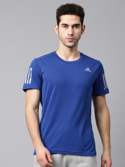 

ADIDAS Men Blue Brand Logo Own The Run Running T-shirt