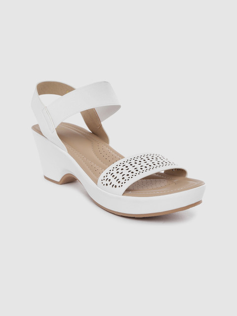 

Carlton London Women White Laser Cuts Comfort Heels