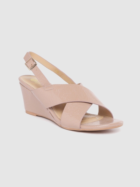 

Carlton London Women Dusty Pink Textured Wedges
