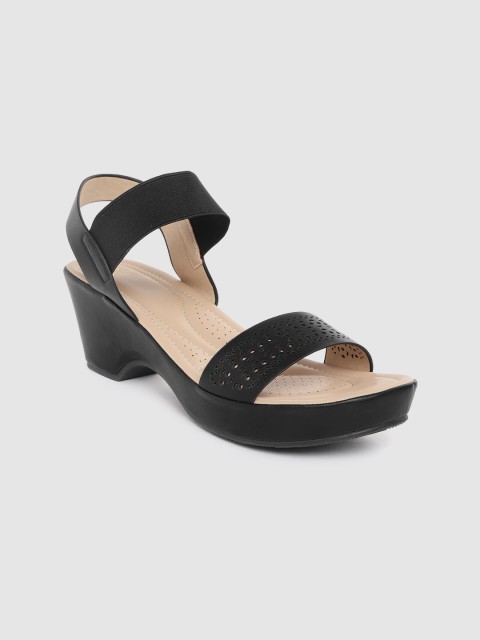 

Carlton London Women Black Laser Cuts Comfort Heels