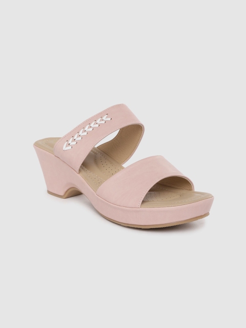 

Carlton London Women Pink & White Solid Comfort Heels