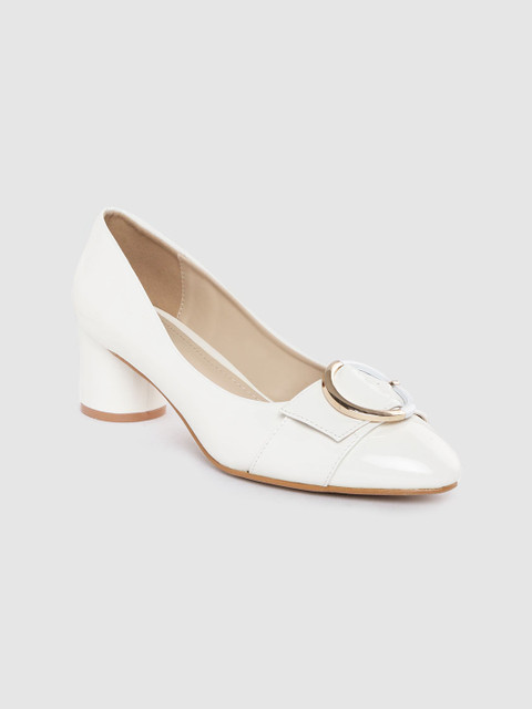 

Carlton London Women White Solid Buckle Detail Pumps