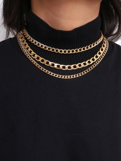 

ToniQ Gold-Plated Multi-Layered Necklace