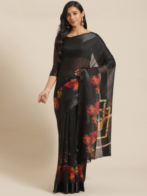 

Shangrila Creation Black & Red Printed Saree
