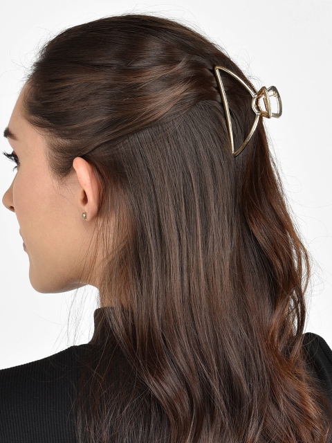 

ToniQ Women Gold-Coloured Solid Metallic Claw Clip