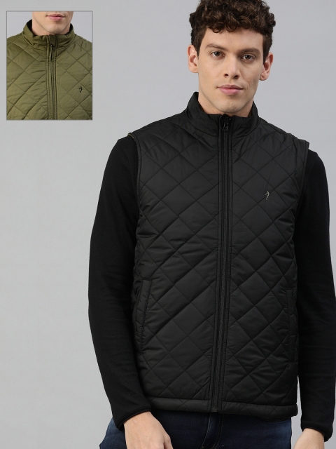 

Indian Terrain Men Black Solid Reversible Padded Jacket