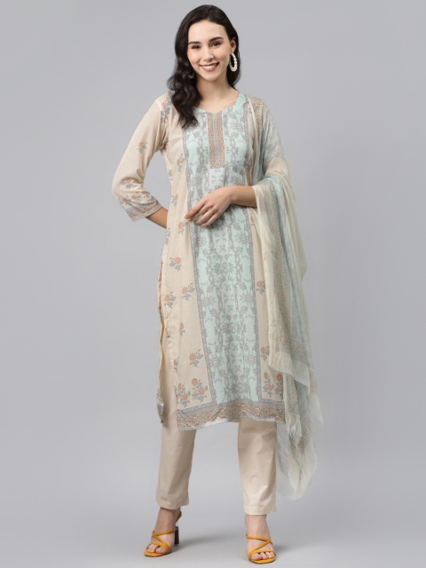 

Biba Beige & Blue Unstitched Dress Material