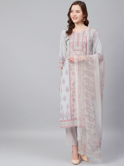 

Biba Grey & Pink Ethnic Print Unstitched Dress Material