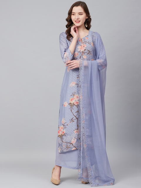 

Biba Blue & Pink Printed Unstitched Dress Material