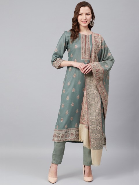 

Biba Grey & Beige Ethnic Motifs Print Pashmina Unstitched Winter Dress Material