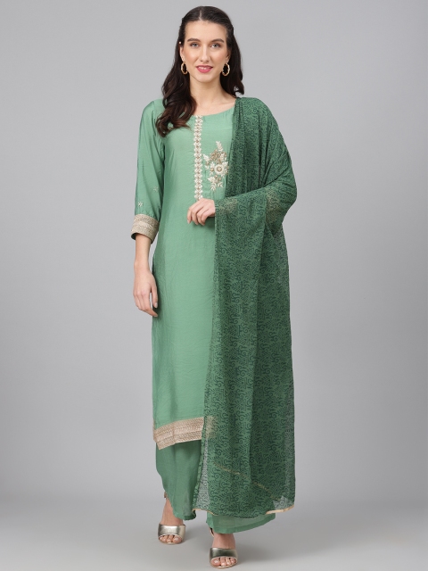 

Biba Green Embroidered Unstitched Dress Material