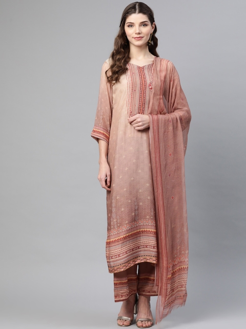 

Biba Mauve Printed Unstitched Dress Material