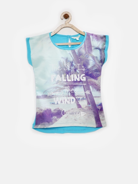 

Bossini Girls Blue Printed Top