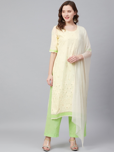 

Biba Off-White & Green Embroidered Unstitched Dress Material