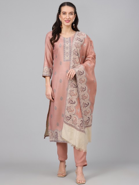 

Biba Dusty Pink & Grey Printed Unstitched Dress Material