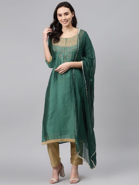

Biba Green & Beige Yoke Design Unstitched Dress Material
