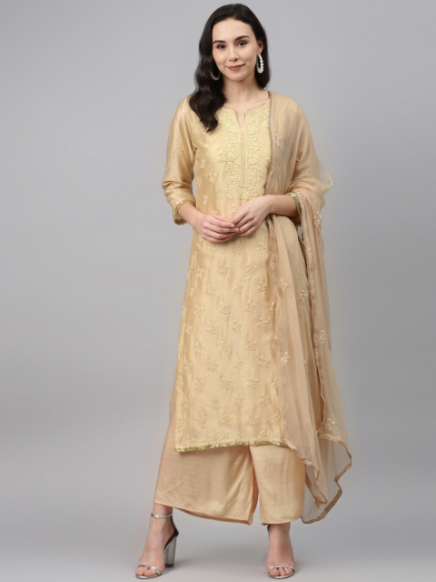 

Biba Beige Unstitched Dress Material