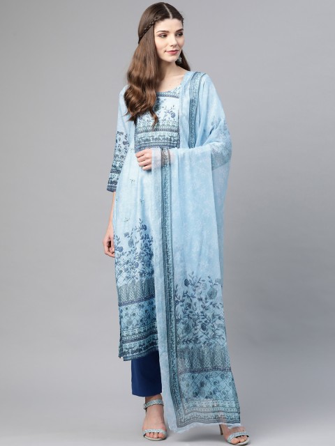 

Biba Blue Printed Unstitched Dress Material