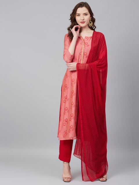 

Biba Pink & Red Floral Print Unstitched Dress Material