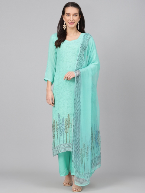 

Biba Green Printed Unstitched Dress Material