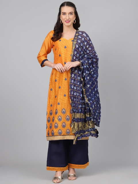 

Biba Yellow & Navy Blue Embroidered Unstitched Dress Material