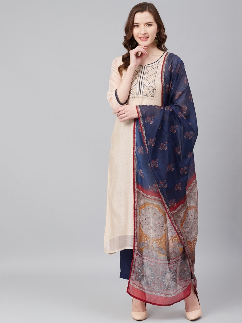 

Biba Beige & Navy Blue Embroidered Yoke Unstitched Dress Material