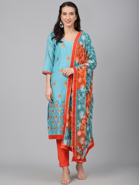 

Biba Blue & Orange Embroidered Unstitched Dress Material