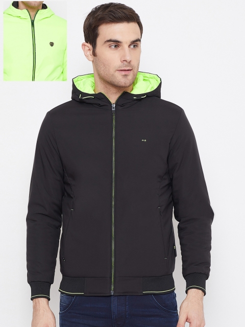 

Okane Men Black Solid Reversible Bomber Jacket