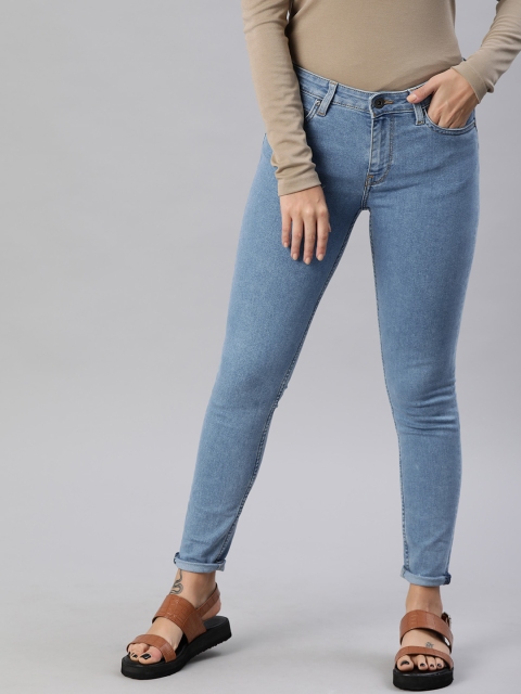 

ONLY Women Blue Skinny Fit Mid-Rise Clean Look Stretchable Jeans