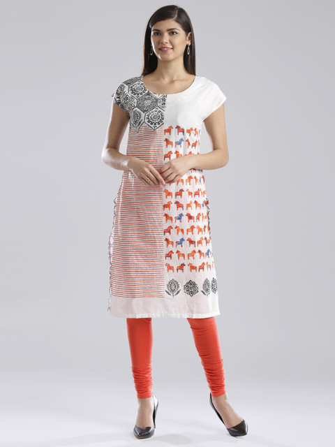 

W White Hand-Painted Kurta