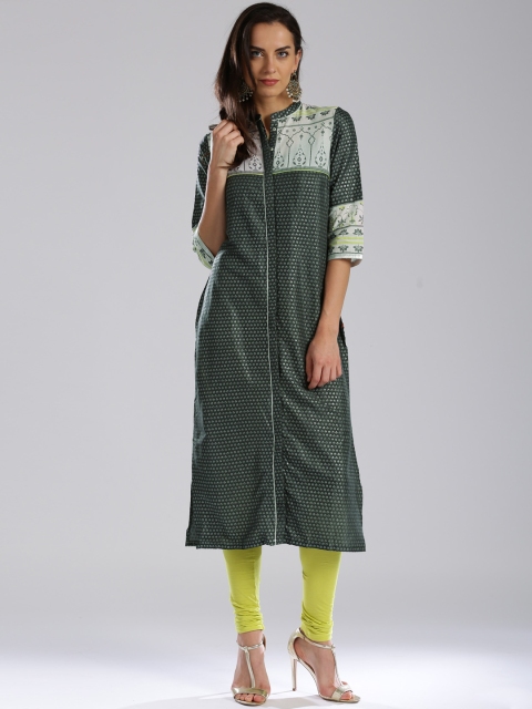 

W Grey Printed Shimmer Kurta