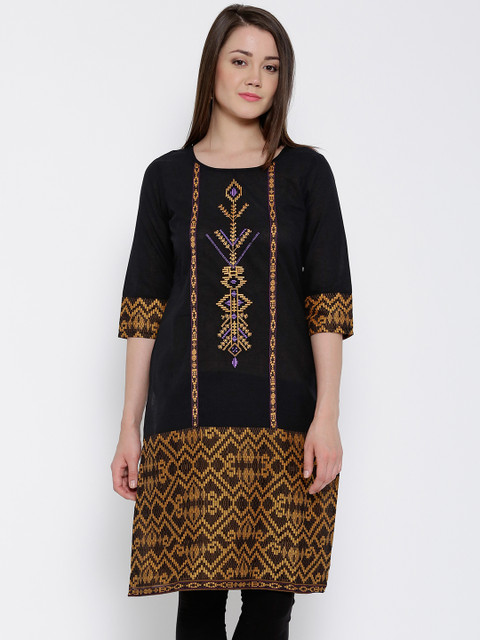 

Aurelia Black Embroidered Kurta
