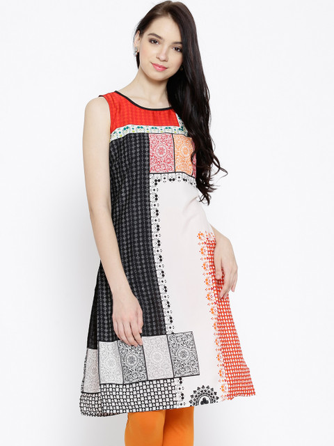 

Aurelia Multicoloured Printed Polyester Kurta, Multi