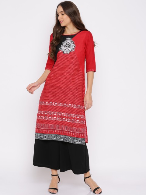 

Aurelia Red Printed Kurta